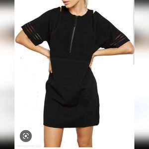 ADIDAS NWT BLACK RIBBED ICON SHIFT KNIT DRESS